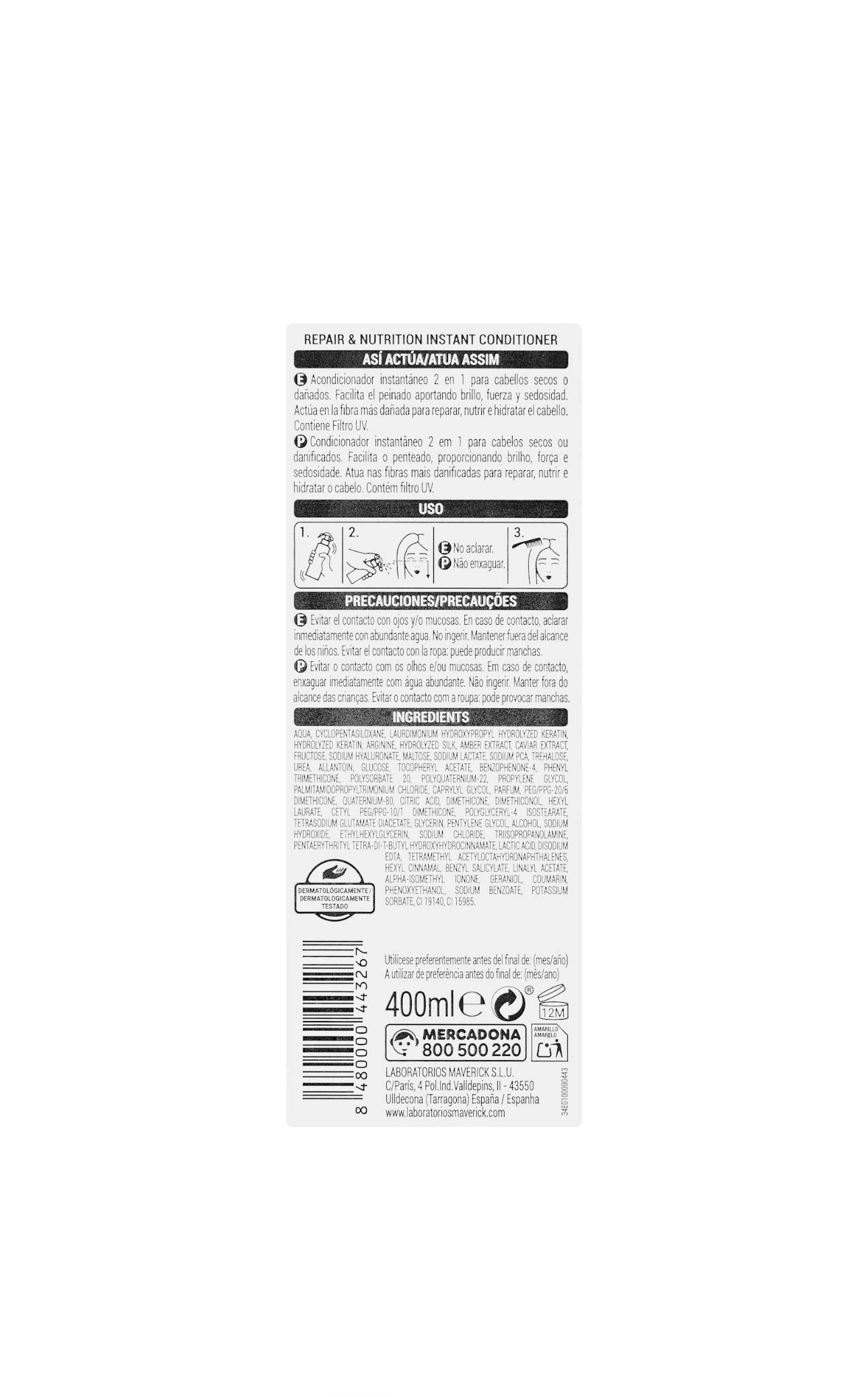 Deliplus - Spray Démêlant Réparateur Sans Rinçage - Espanova Store