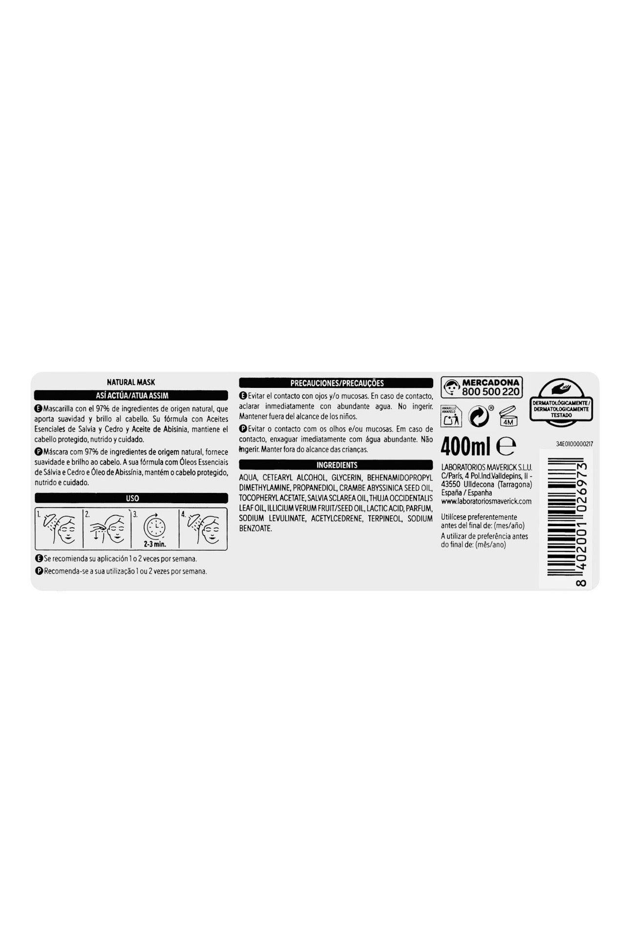 Deliplus - Masque Capillaire Naturel Huile d’Abyssinie