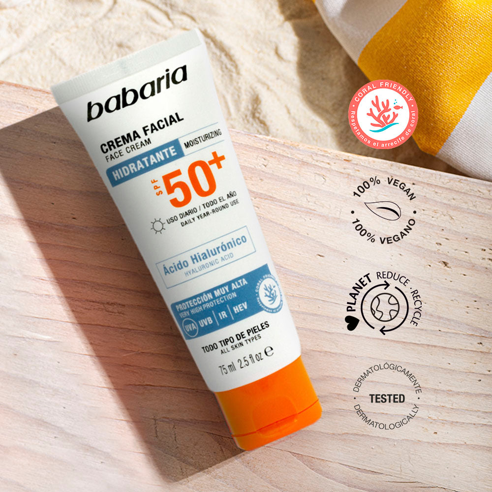 Babaria - Crème Solaire Visage SPF 50+ Anti-Taches – Rosa Mosqueta