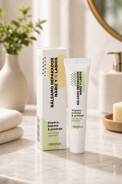 Deliplus - Baume réparateur nez et lèvres Aloe vera et Vitamine E