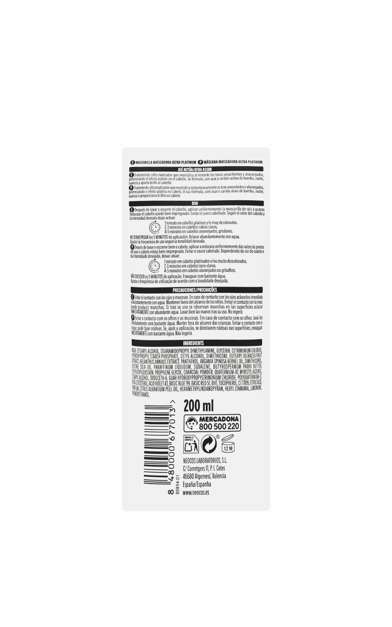 Deliplus - Masque Déjaunissant Ultra Platinum