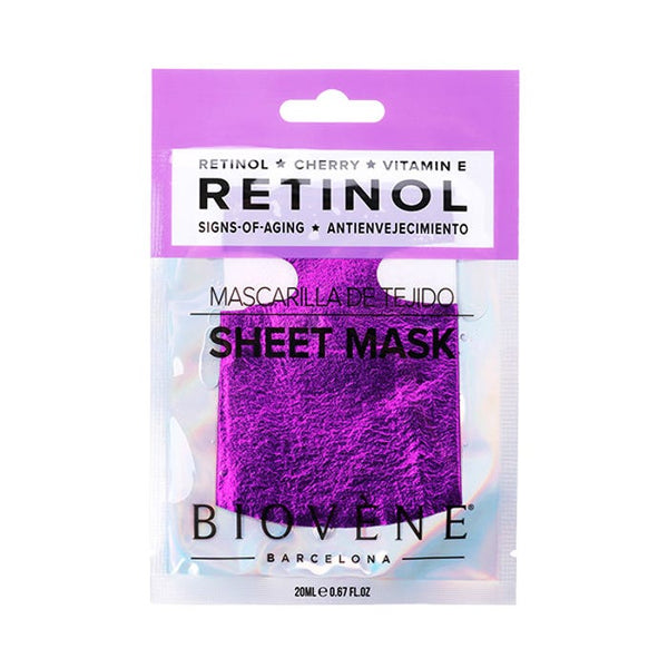 BIOVENE - Sheet Mask Rétinol Anti-Âge Cerise et Vitamine E - Espanova Store