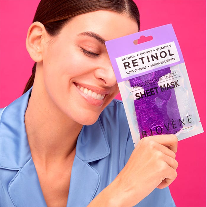 BIOVENE - Sheet Mask Rétinol Anti-Âge Cerise et Vitamine E - Espanova Store
