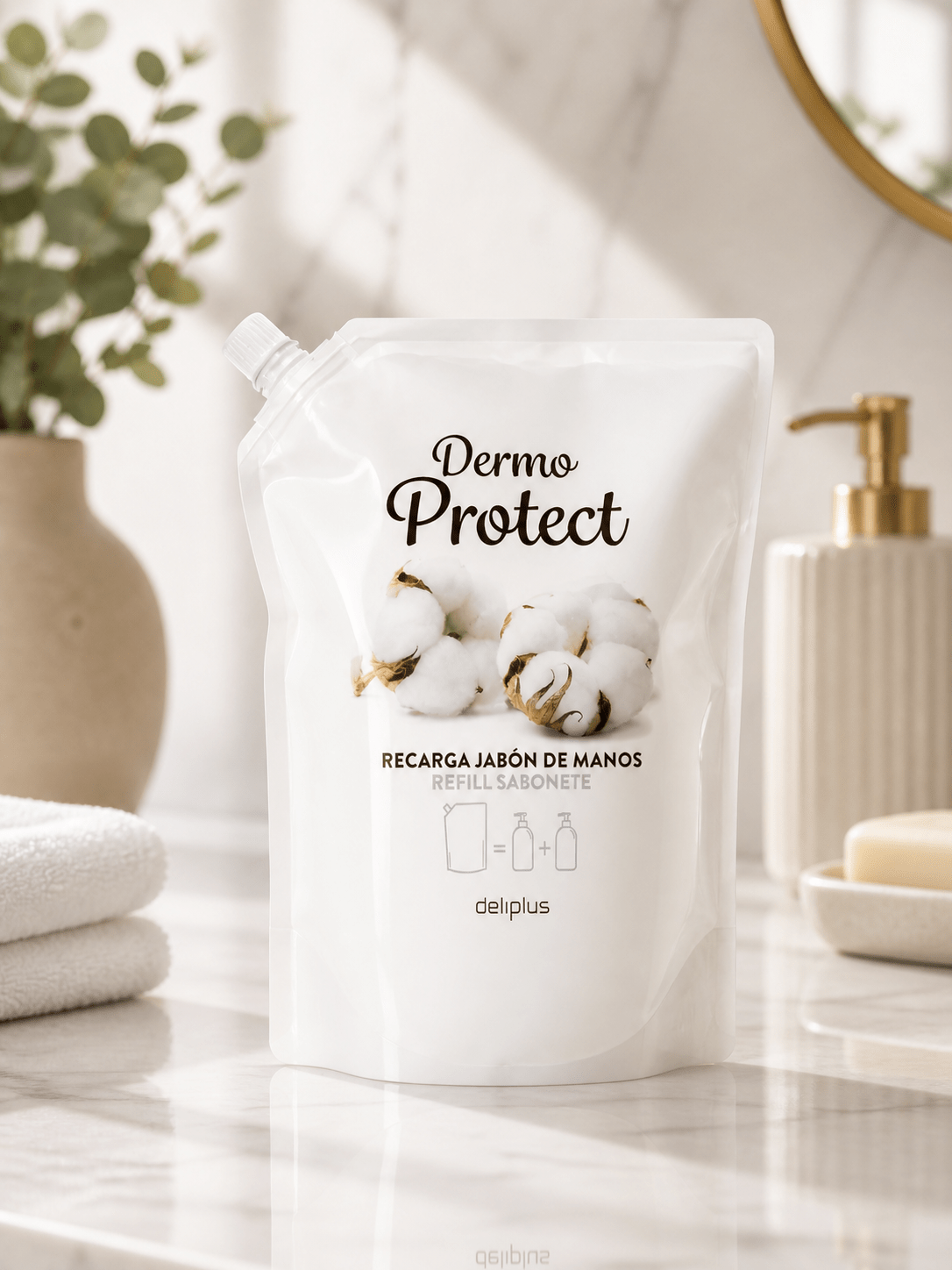 Deliplus - Recharge savon mains dermo protect 1L - Espanova Store