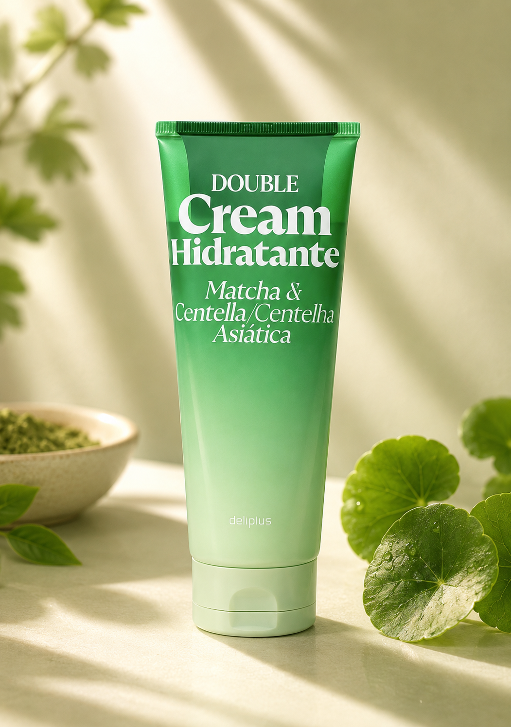 Deliplus - Double Cream Hydratante Matcha et Centella Asiatique