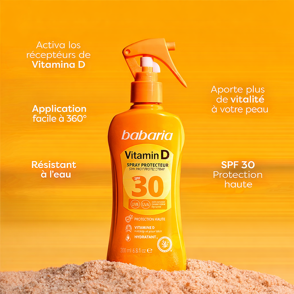 Babaria - Spray Solaire SPF 30 Vitamine D & Niacinamide
